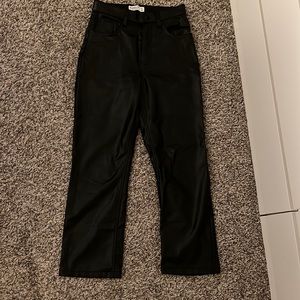 Abercrombie 90’s Straight Ultra High Rise Faux Leather Pants - Black Size 4xs